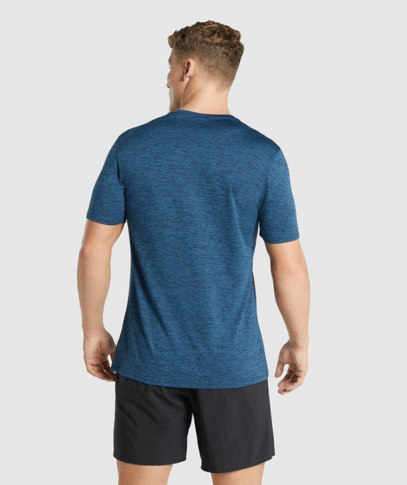 Men's Gymshark Arrival Marl T-Shirts Navy | CA 853DN7